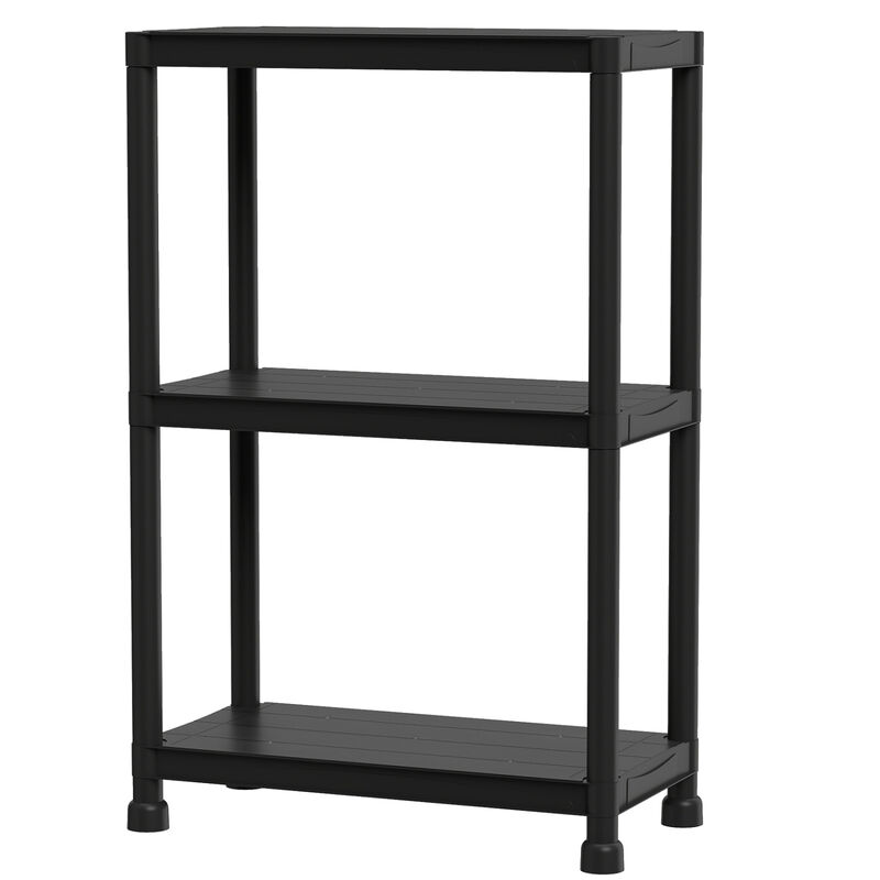 3-Tier Heavy-Duty Plastic Storage Shelves Freestanding Garage Shelving Unit image number 0