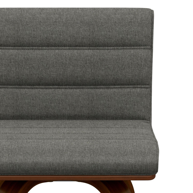 Roland Mid-Century Modern 24 inch Swivel Counter Height Stool in Grey Linen Look Fabric image number 6