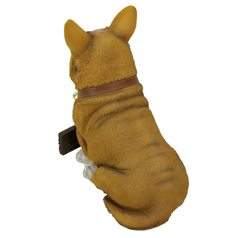 Jasper the Welsh Corgi Dog Realistic Lifelike Statue with Reversible Sign image number 3