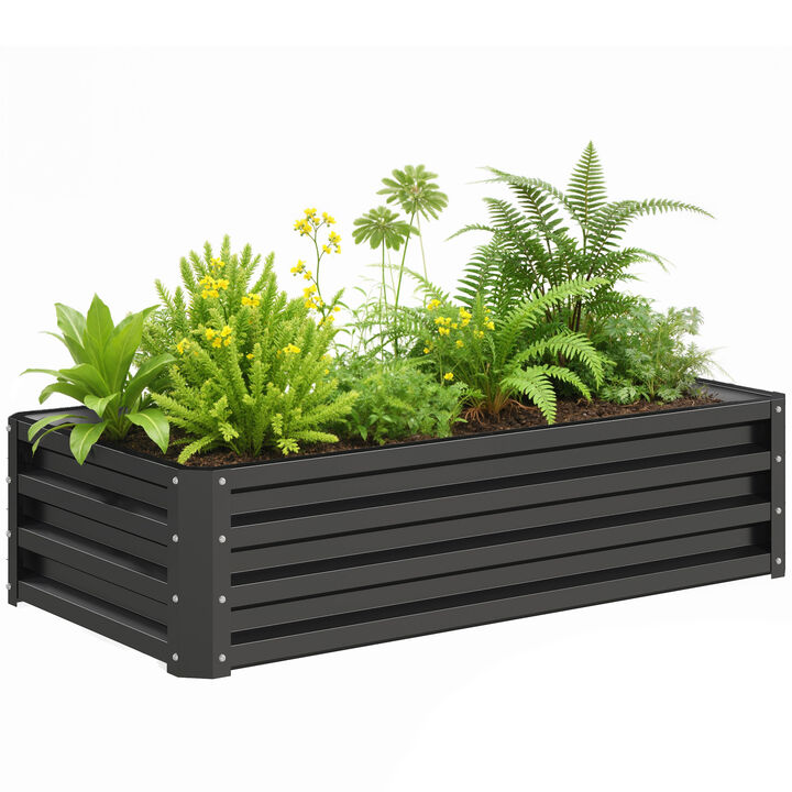 Hivvago 4' x 2' Raised Planter for Garden or Backyard