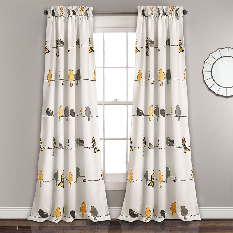 Rowley Birds Light Filtering Window Curtain Panels image number 1