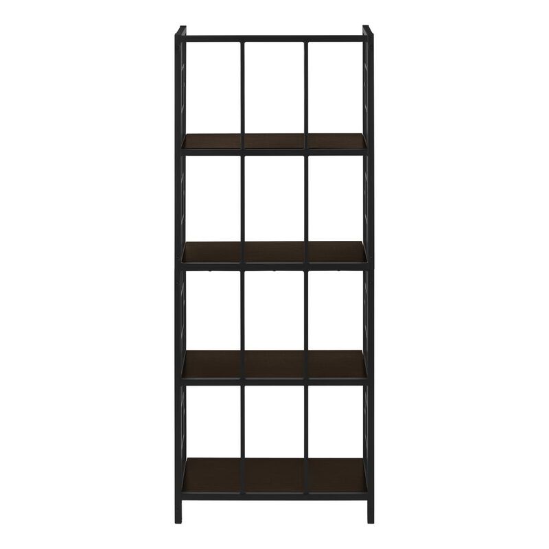 Bookshelf, Bookcase, Etagere, 4 Tier, 62H, Office, Bedroom, Brown Laminate