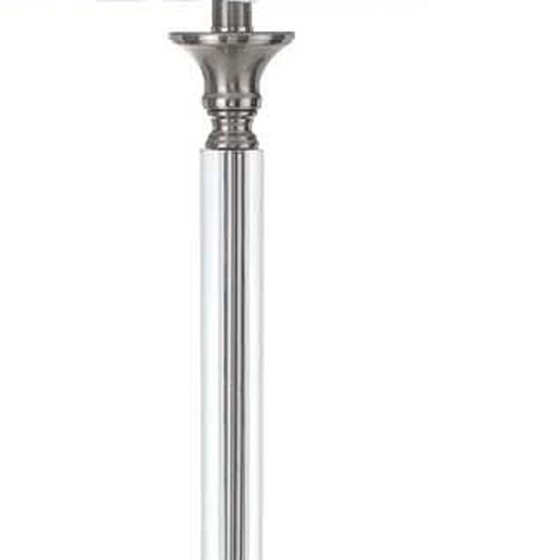 HomeRoots 60" Nickel Traditional Shaped Floor Lamp With White Square Shade image number 4