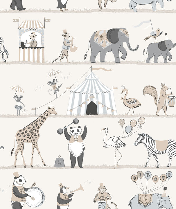 Just 4 Kids 2 Circus Parade Beige Wallpaper G56547