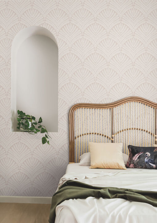 Beachcomber Light Pink & Cream Wallpaper