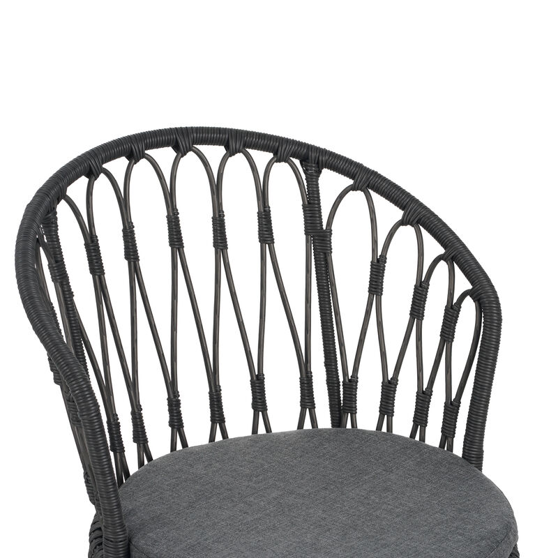 Merax Boho Industrial Patio Dining Chairs