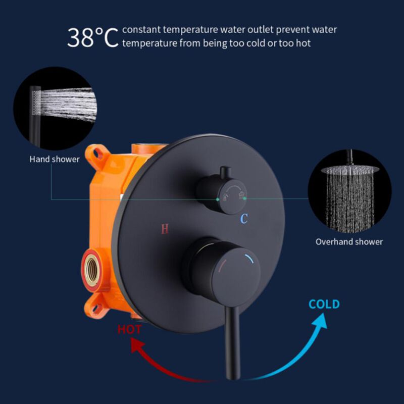 Luxury Rainfall Shower System & Faucet Combo Set High-Pressure Wall Mount with Handheld Sprayer