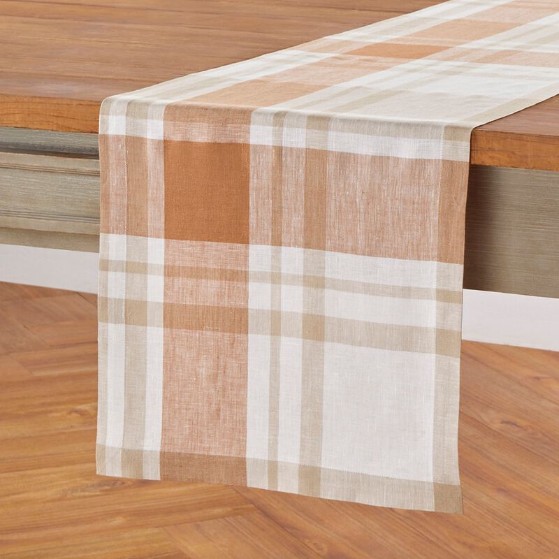 Linen Table Runner - Fall Harvest Plaid image number 0