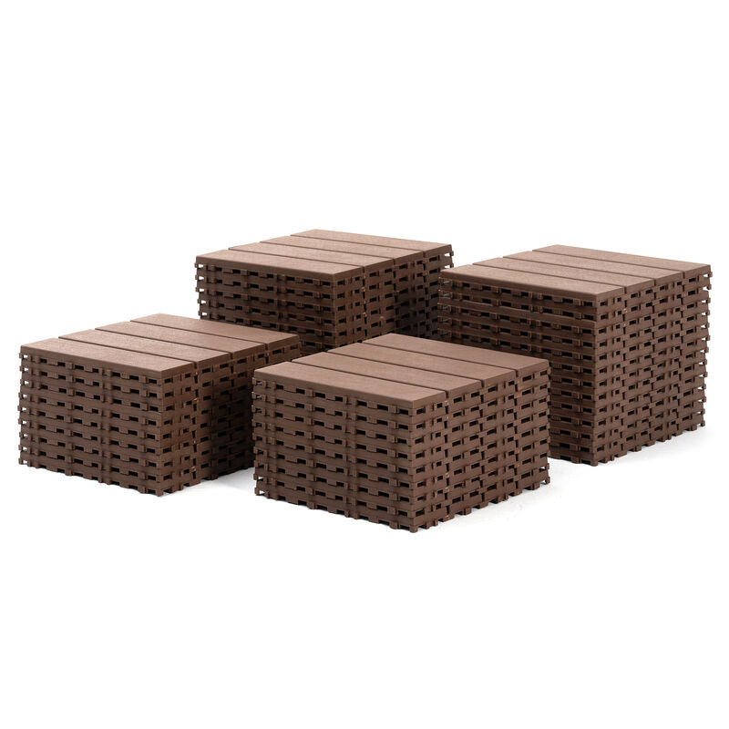 Streamdale 44-Pack Interlocking Deck Tiles for Patio, Balcony, Backyard