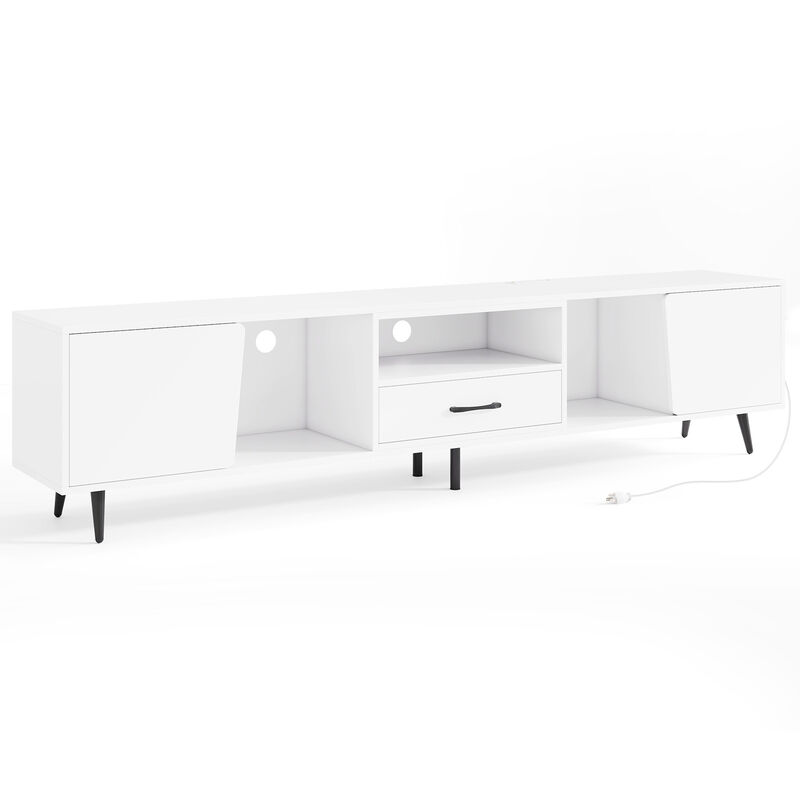 Modern Mid Century TV Stand for 90 Inch TVs with Storage Cabinet image number 0