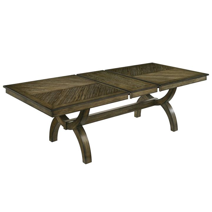 Best Quality Furniture Big extendable wood dining table with leaf