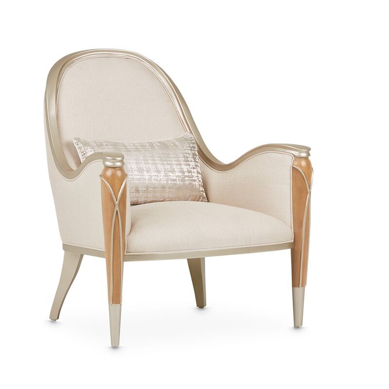 Michael Amini Villa Cherie Matching Chair - Pearl/Caramel