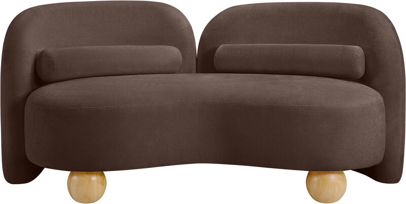 Meridian Furniture Daphne Brown Chenille Fabric Loveseat image number 4