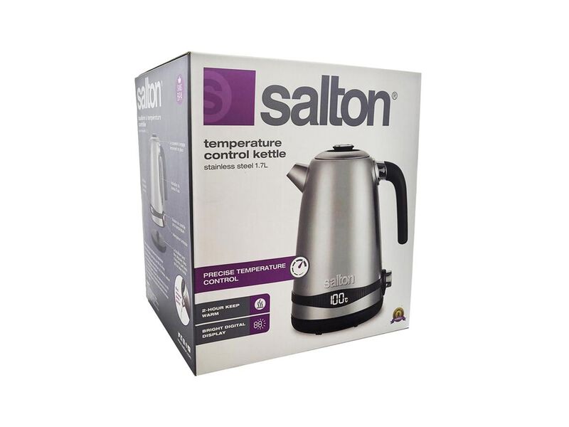 Salton JK2038 - Temperature Controlled Kettle, 1.7L Capacity, 1100W, Stainless Steel