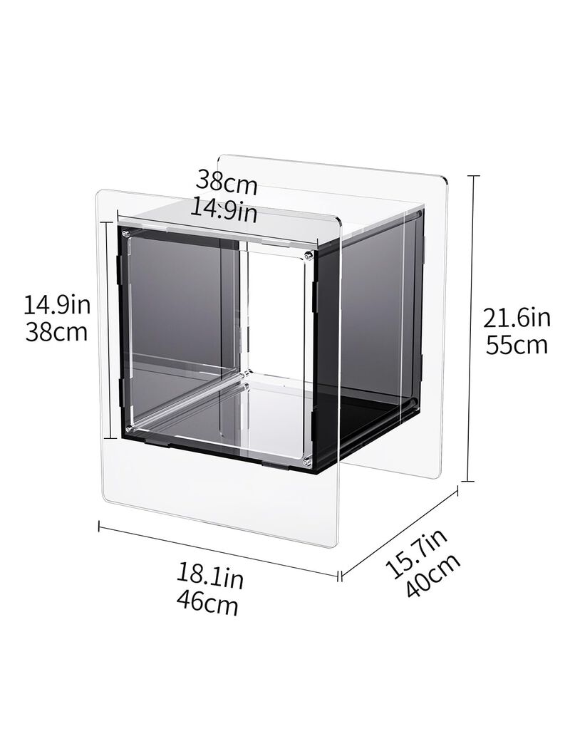 solaround Acrylic Nightstand Colorful Bedside Table with Open Storage Shelf,Clear Side Table for Living Room (1, Pink)