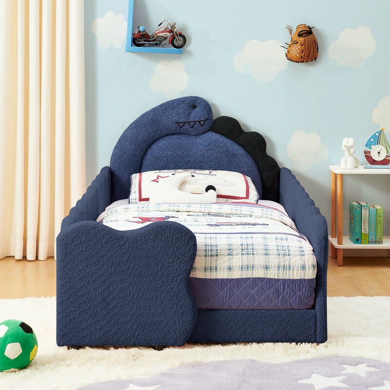 Ganwan Cute Dinosaur-Shaped Kids Bed Frame image number 1
