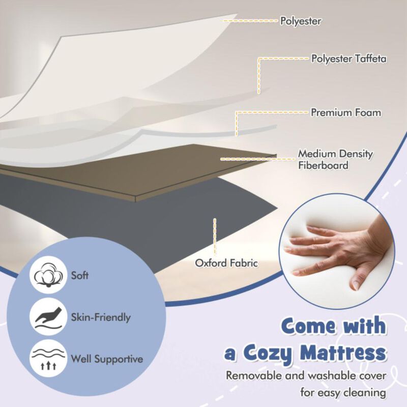 Hivvago Baby Bassinet Bedside Sleeper with 6-Level Adjustable Height