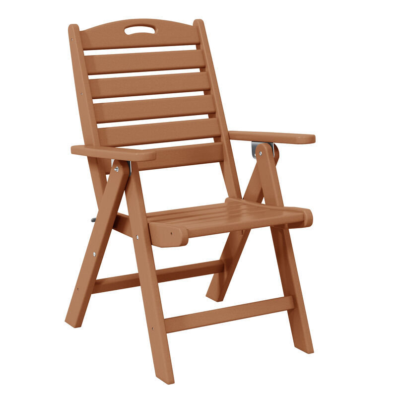 WestinTrends 6-Piece HDPE Rectangular Patio Dining Table Set with Foldable Chairs and Patio Bench