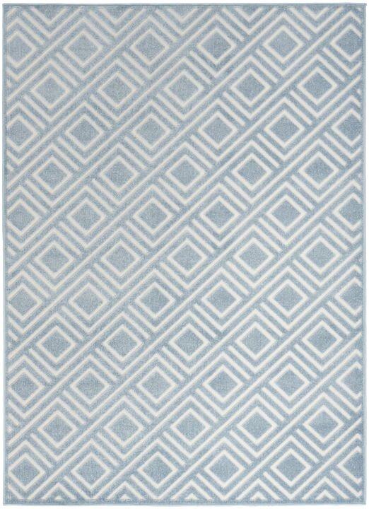 HomeRoots 8' X 10' Blue Geometric Area Rug