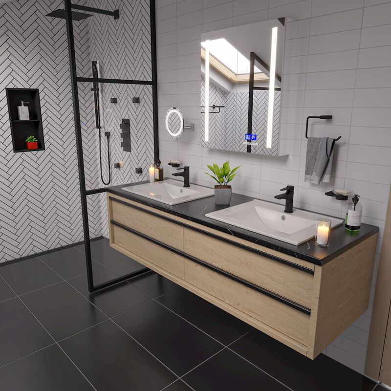 ALFI brand White 25 Rectangular Drop In Ceramic Sink with Faucet Hole