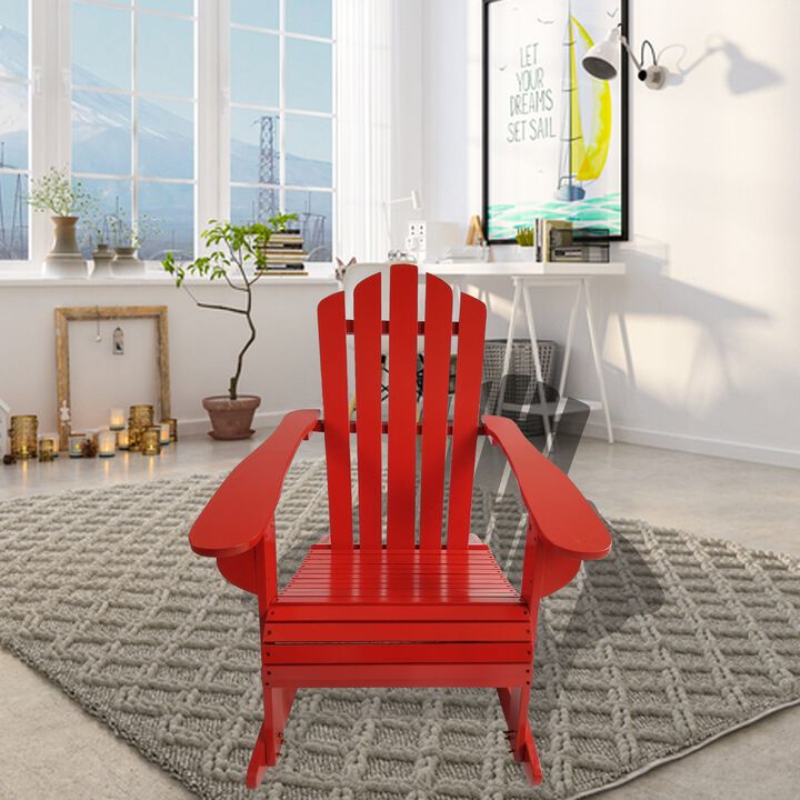 Hivvago Reclining Wooden Adirondack Rocking Chair