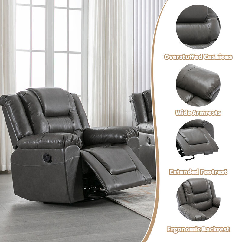 360&deg;Swivel and Rocking Home Theater Recliner Manual Recliner Chair with Wide Armrest for Living Room,Bedroom