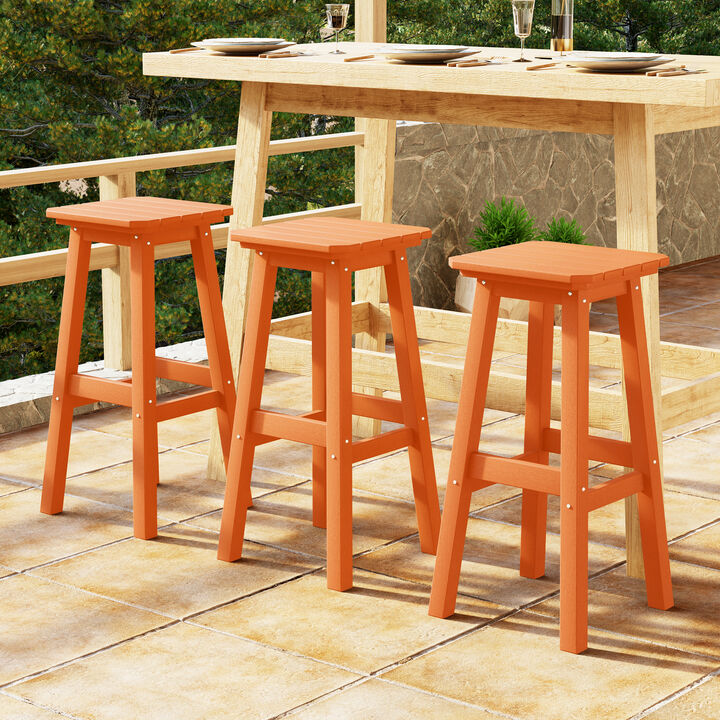 WestinTrends 29" HDPE Outdoor Patio Square Bar Stools Set of 3