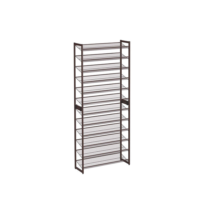 Hivvago Bronze Large Shoe Rack with 12 Shelves