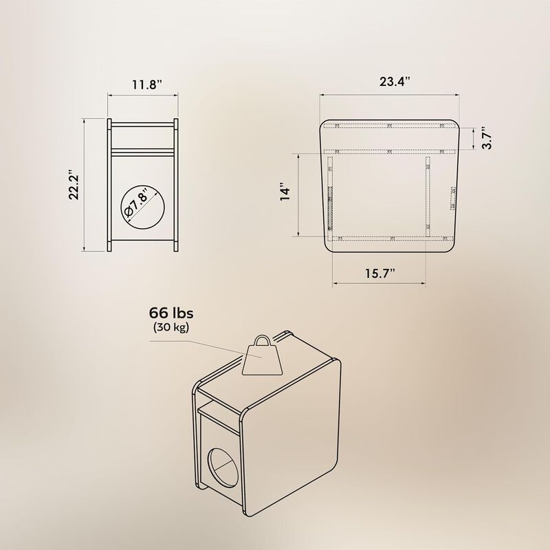 FURRO 12'' Narrow End Table for Living Room