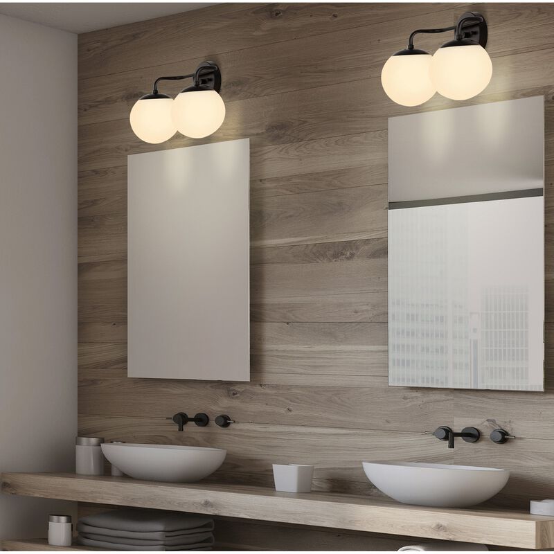 Louis Parisian Globe Metal/Frosted Glass Modern Contemporary LED Vanity Light