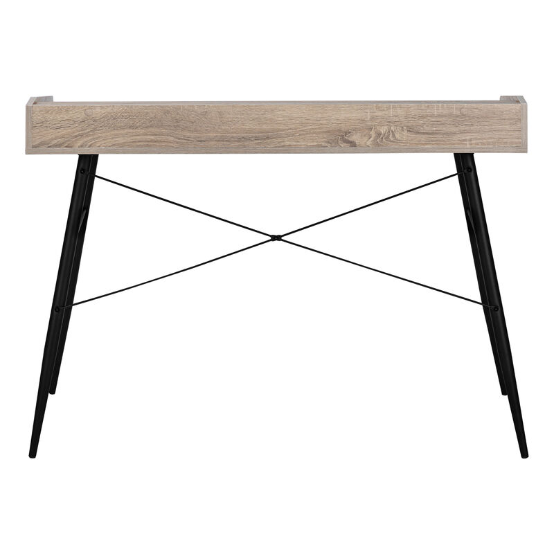 Monarch Specialties I 7536 Computer Desk, Home Office, Laptop, Storage Shelves, 48"L, Work, Metal, Laminate, Brown, Black, Contemporary, Modern