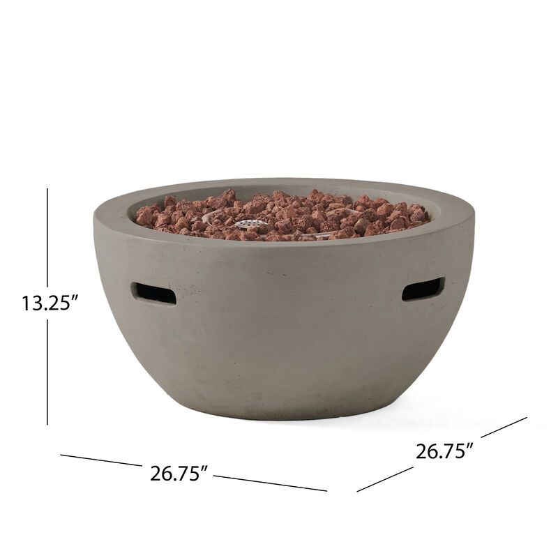 Christopher Knight Home Toulouse Outdoor 40,000 BTU Lightweight Concrete Fire Pit Bowl image number 2