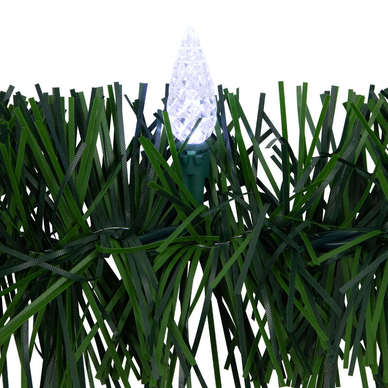 18' x 3" Pre-Lit Pine Artificial Christmas Garland  Pure White LED Faceted Lights image number 4