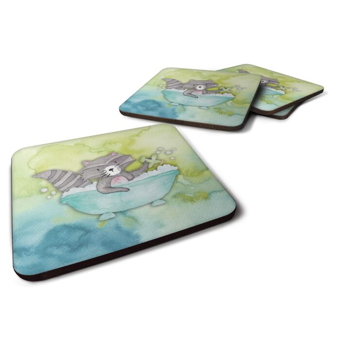 Caroline's Treasures Raccoon Bathing Watercolor Decorative coasters, 3.5, Multicolor