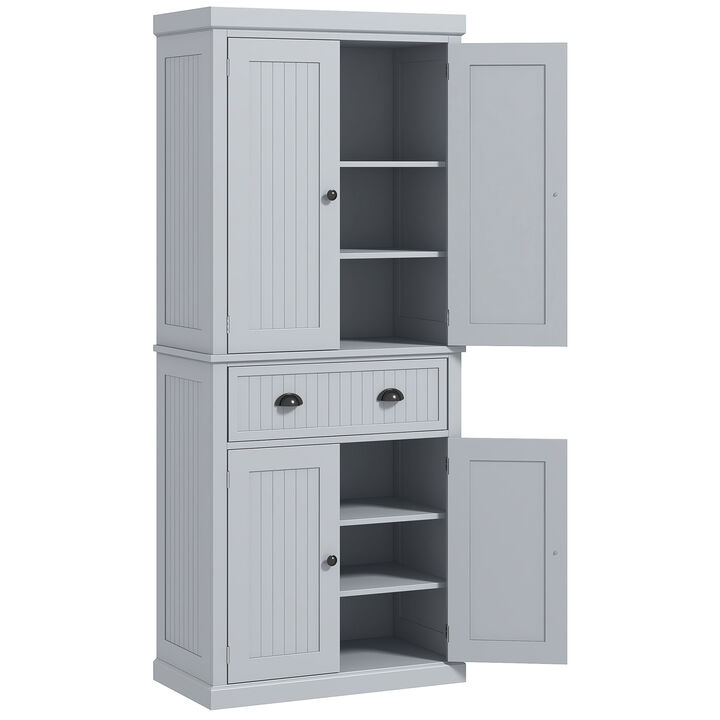 Hivvago 72" Kitchen Storage Cabinet with Doors, Drawer & Shelving