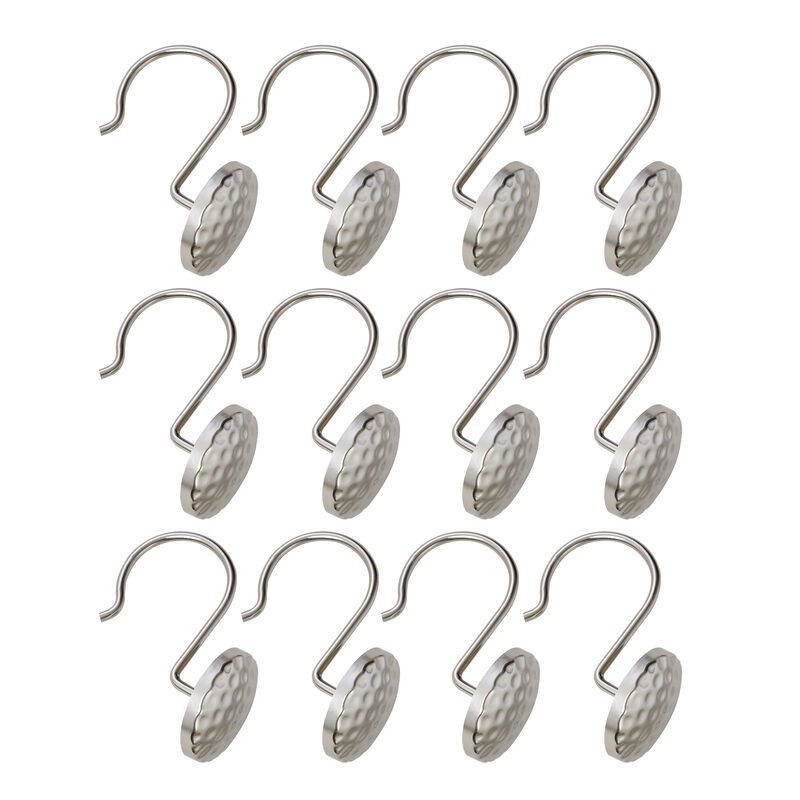 Metal Shower Curtain Hooks, Set of 12 image number 2
