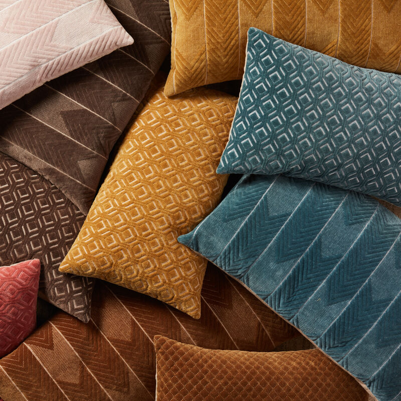 Nouveau Goblin Blue Polyester Fill Lumbar Pillow