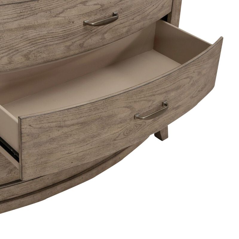 Liberty Furniture Avalon 5 Drawer Chest for Bedroom - Burnished Beige Oak Wood image number 7