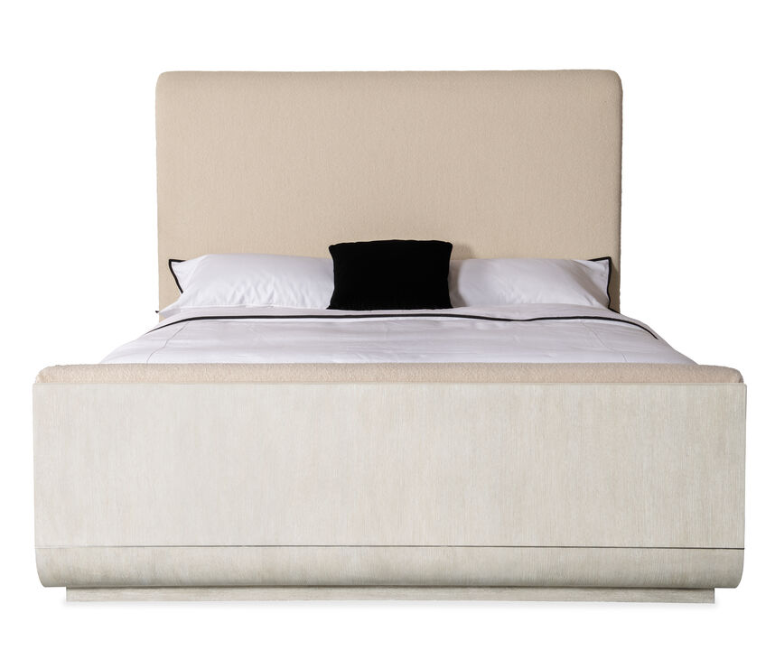 Modern Mood Cal King Beige Upholstered Panel Bed