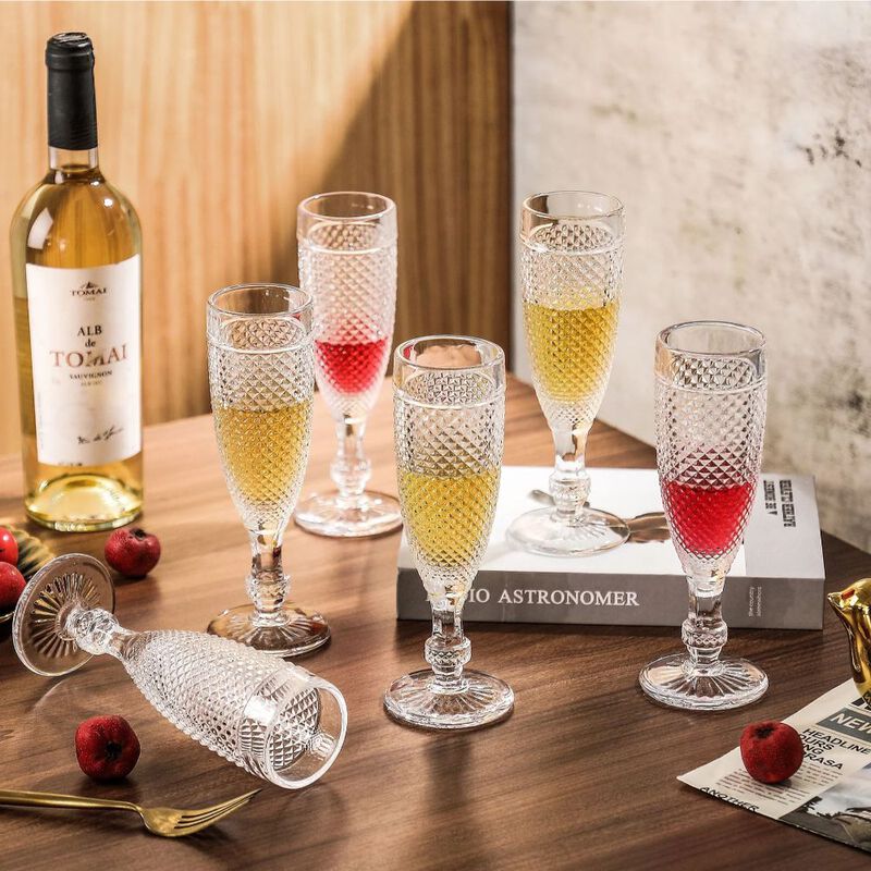 Grassi Chroma Clear Champagne Flutes Glass (5.1 oz. set of 6)