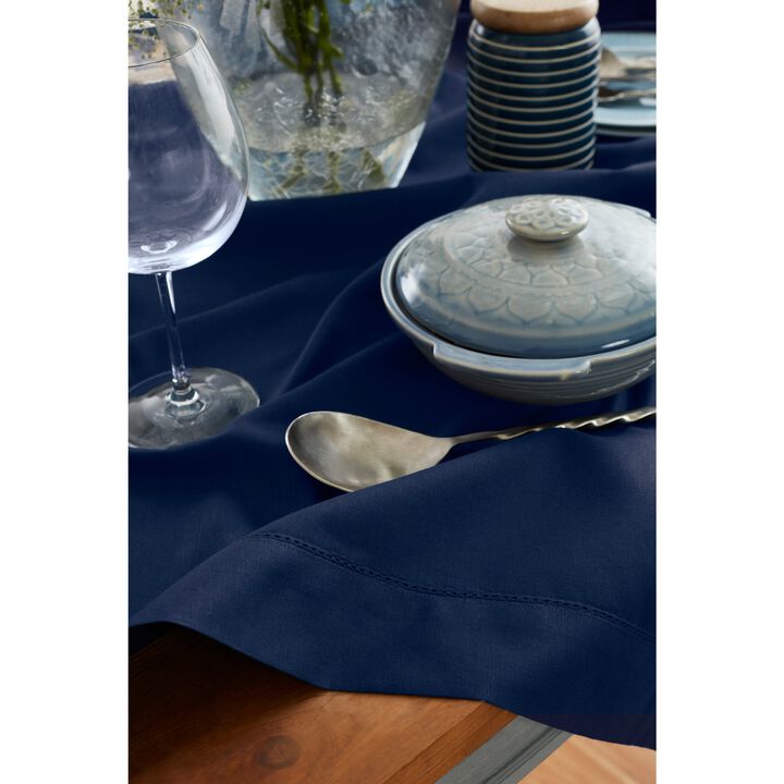 Solino Home Cotton Linen Table Throw - Cotton Linen Hemstitch
