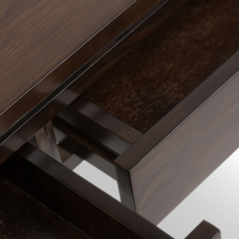 Cosmopolitan SOLID WOOD 38 inch Wide Contemporary Console Sofa Table in Mahogany Brown