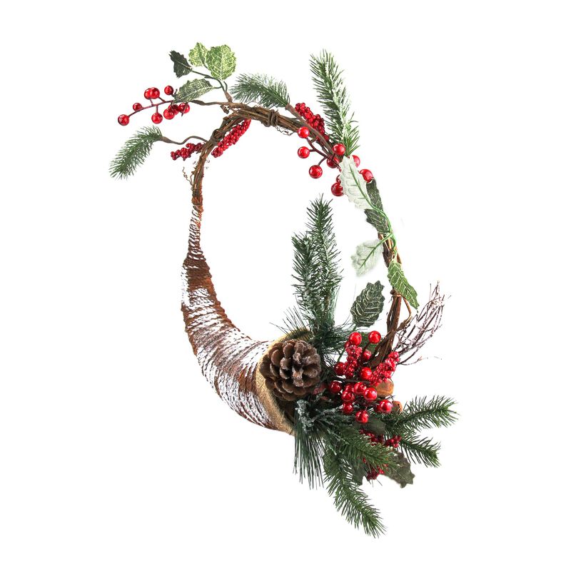 Frosted Cornucopia Artificial Christmas Wreath - 14-Inch  Unlit image number 2