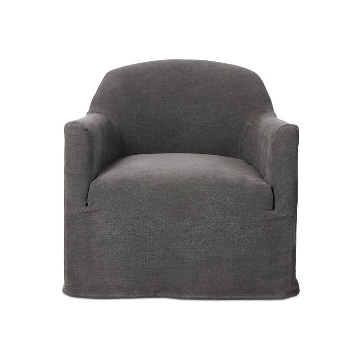 Lowell Broadway Denim Slipcover Swivel Chair