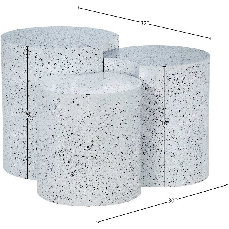 Meridian Furniture Dimple White End Table