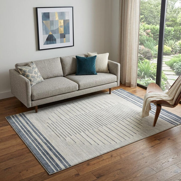 HomeRoots Geometric Power Loom Washable Area Rug