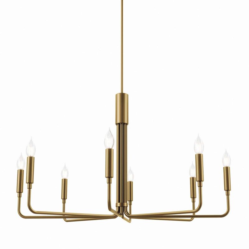 Modway Rekindle 8-Light Chandelier in Satin Brass image number 1