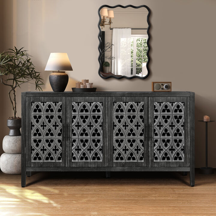 Nasbit Rustic Farmhouse Sideboard Storage Cabinet