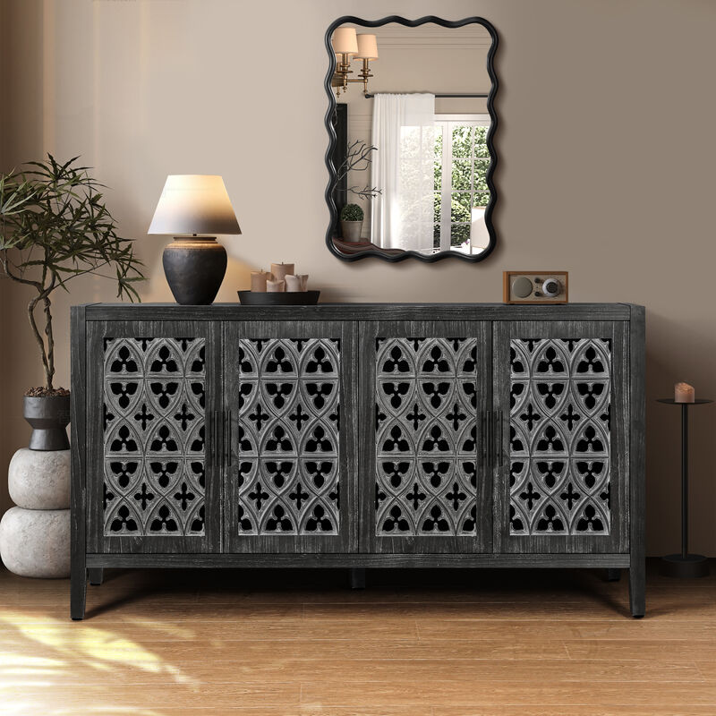 Nasbit Rustic Farmhouse Sideboard Storage Cabinet image number 1