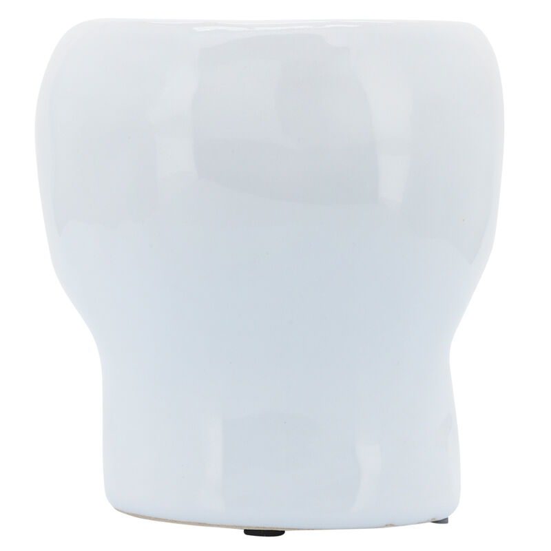 Cer, 5" Skull Vase, White image number 4